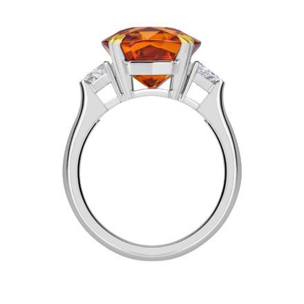 Кольцо со спессартином и бриллиантами, белое золото 3