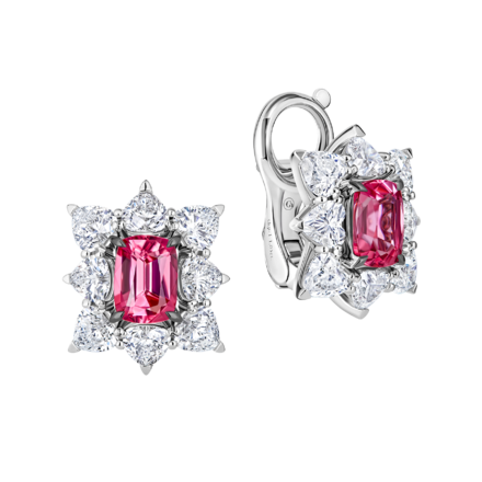 Серьги со шпинелью и бриллиантами, белое золото 1