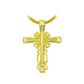 Подвес крест с бриллиантами, желтое золото, н.керамика
