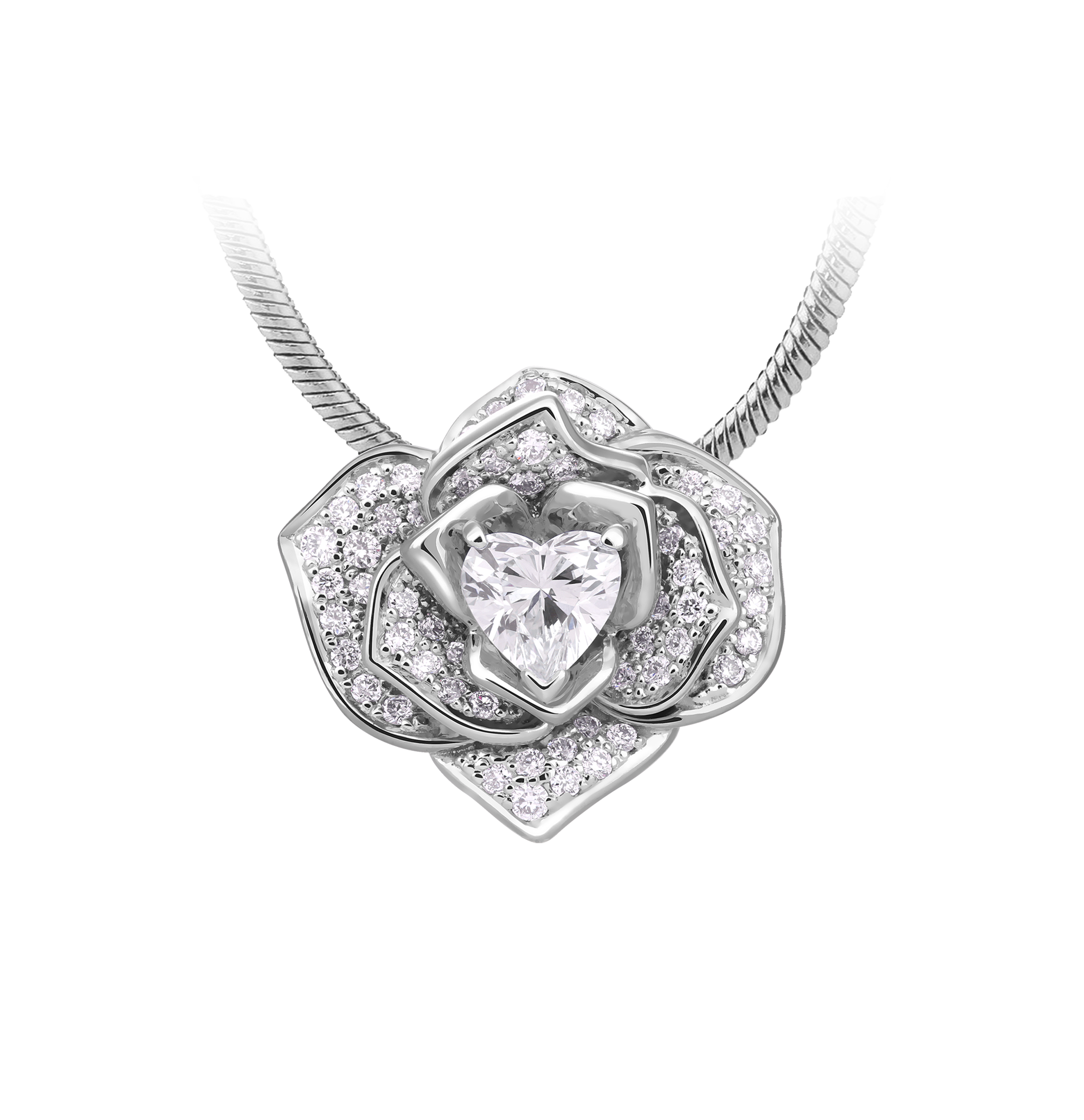 Колье с бриллиантами, белое золото