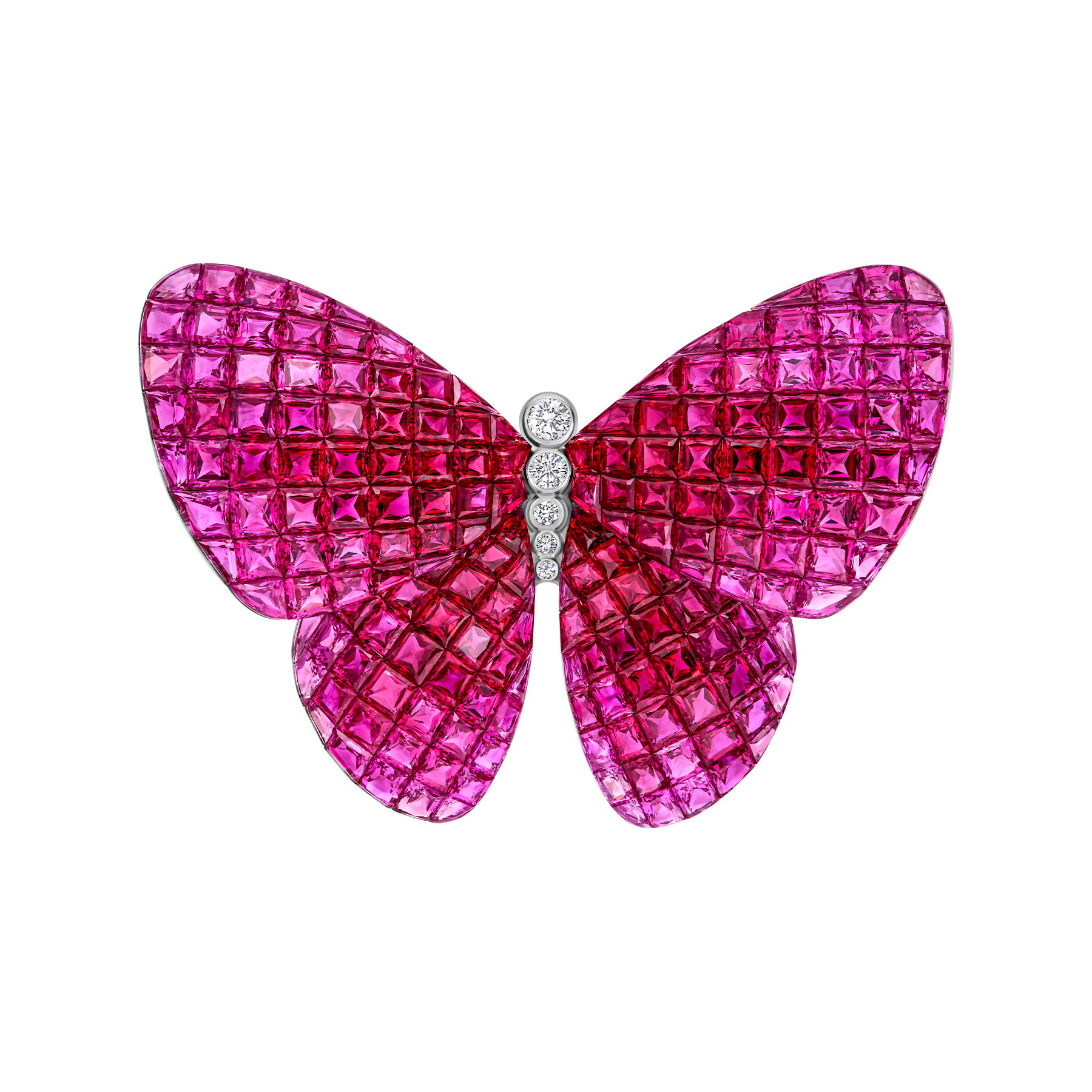 Кольцо с рубинами и бриллиантами, белое золото