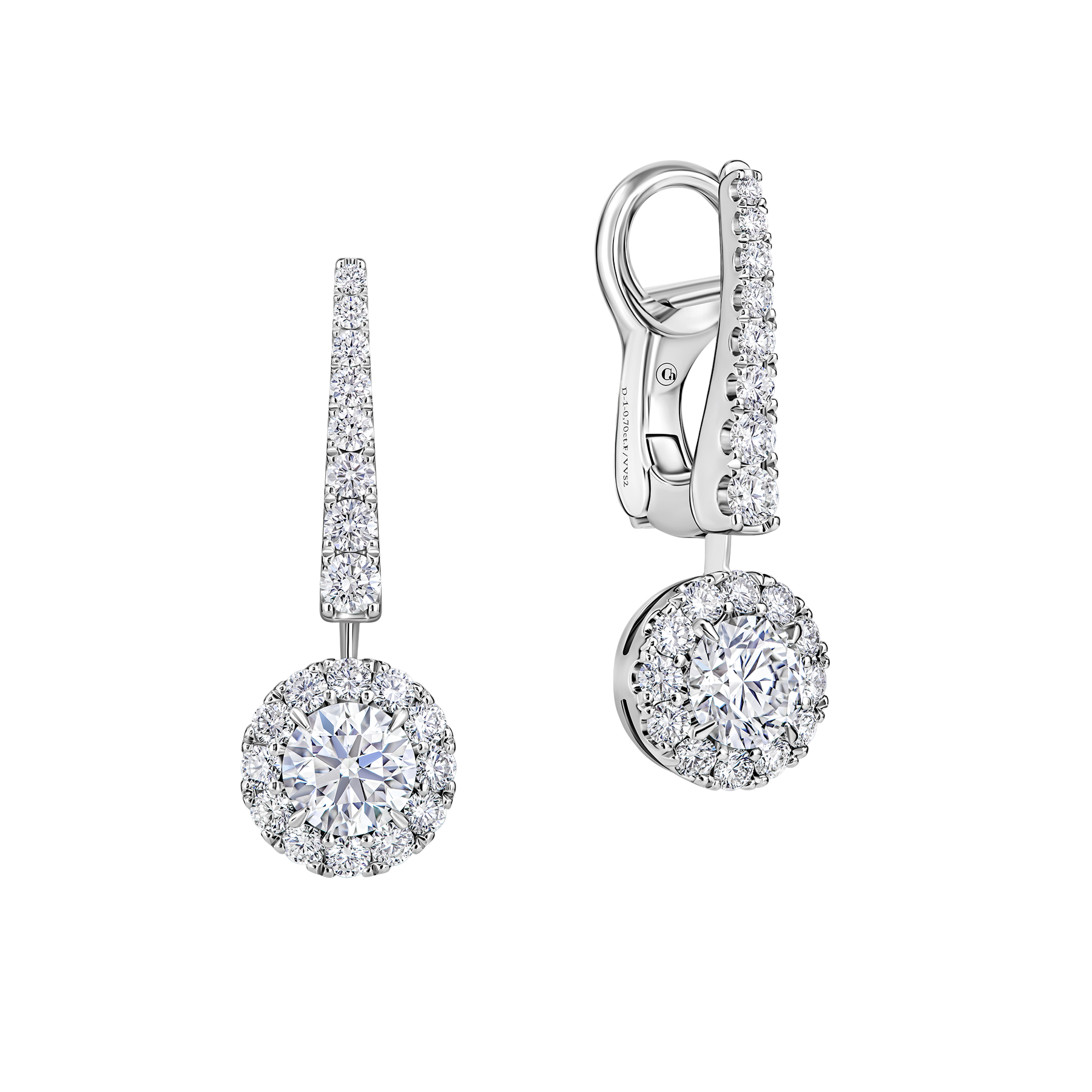 Серьги с бриллиантами, белое золото