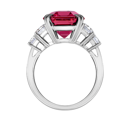 Кольцо с турмалином рубеллитом и бриллиантами, белое золото 3