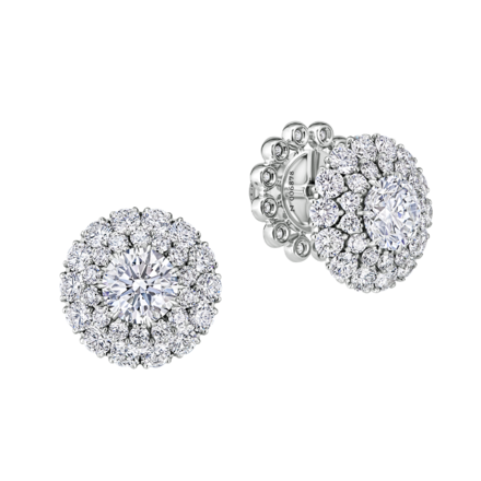 Пусеты с бриллиантами, белое золото 1