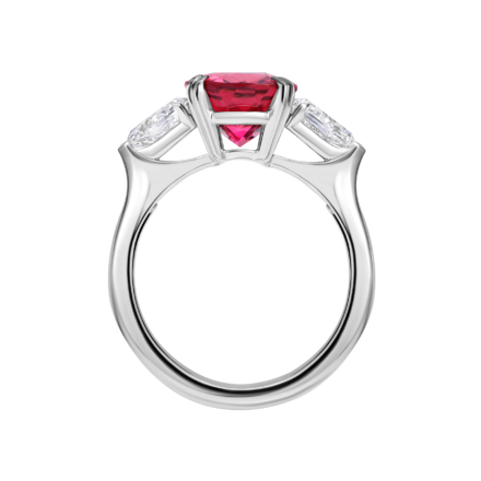 Кольцо с турмалином рубеллитом и бриллиантами, белое золото 3