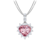 Подвес с морганитом и бриллиантами, белое золото