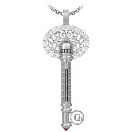 Подвес с рубином и бриллиантами, белое золото 1