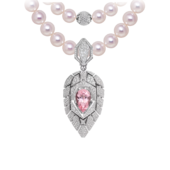 Подвес с морганитом и бриллиантами, белое золото