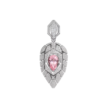 Подвес с морганитом и бриллиантами, белое золото 2