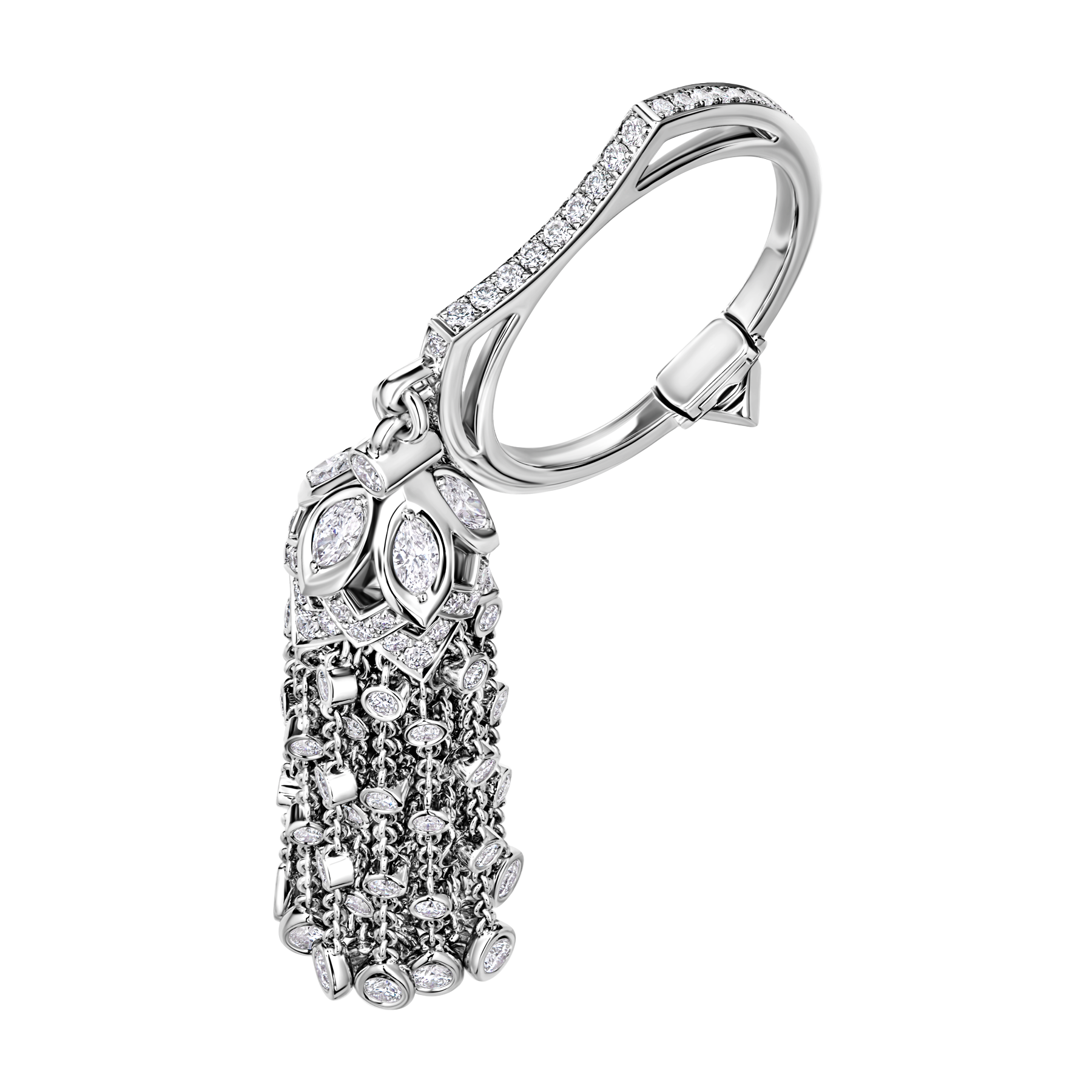 Кольцо с танзанитом и бриллиантами, белое золото