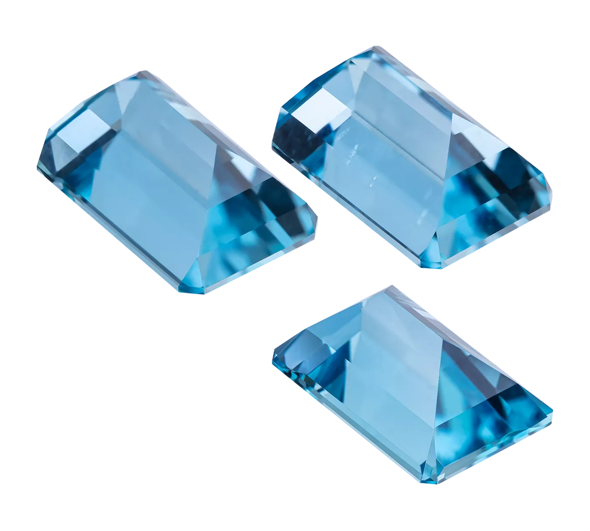 Сет из трех аквамаринов, Изумрудная, 2 шт. 16,61 ct/ 1 шт. 11,11 ct