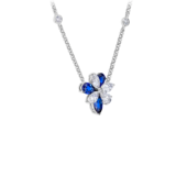 Колье с сапфирами и бриллиантами, белое золото