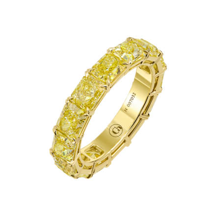 Кольцо с желтыми бриллиантами, желтое золото 1