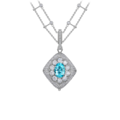 Подвес с турмалином параиба и бриллиантами, белое золото