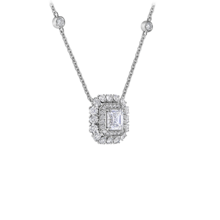 Колье с бриллиантами, белое золото 2