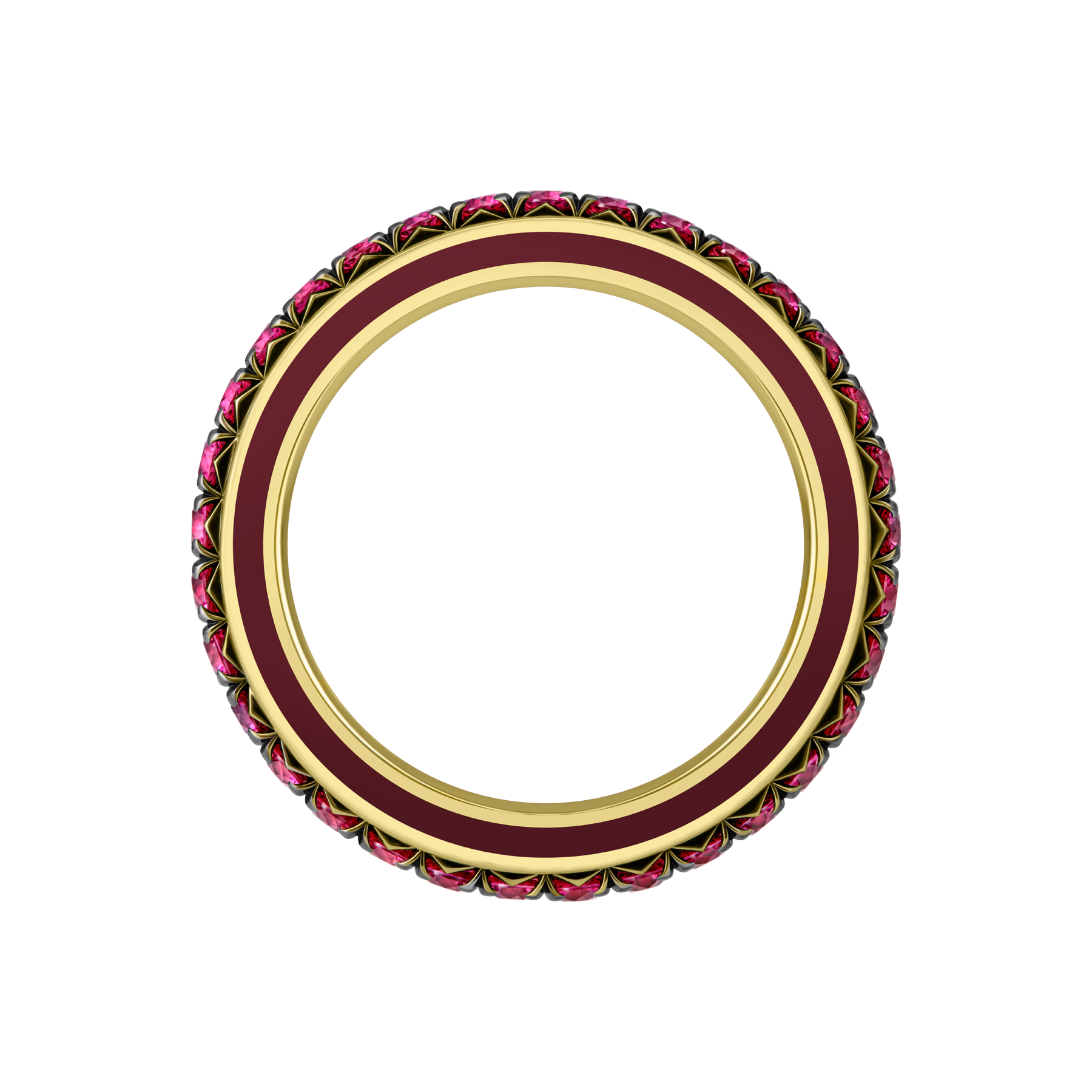 Кольцо с рубинами, желтое золото
