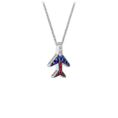 Колье с бриллиантами, рубинами и сапфирами, белое золото