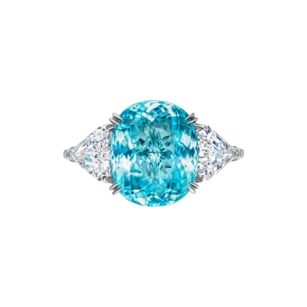 Кольцо с турмалином параиба и бриллиантами, белое золото 2