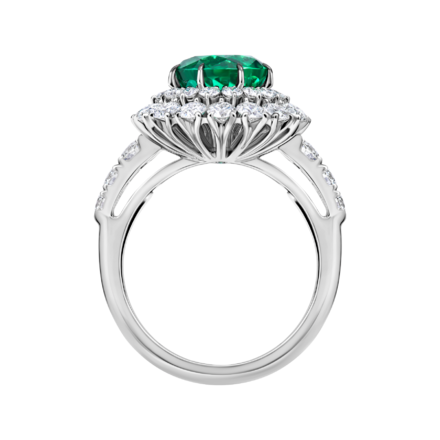 Кольцо с изумрудом и бриллиантами, белое золото 3