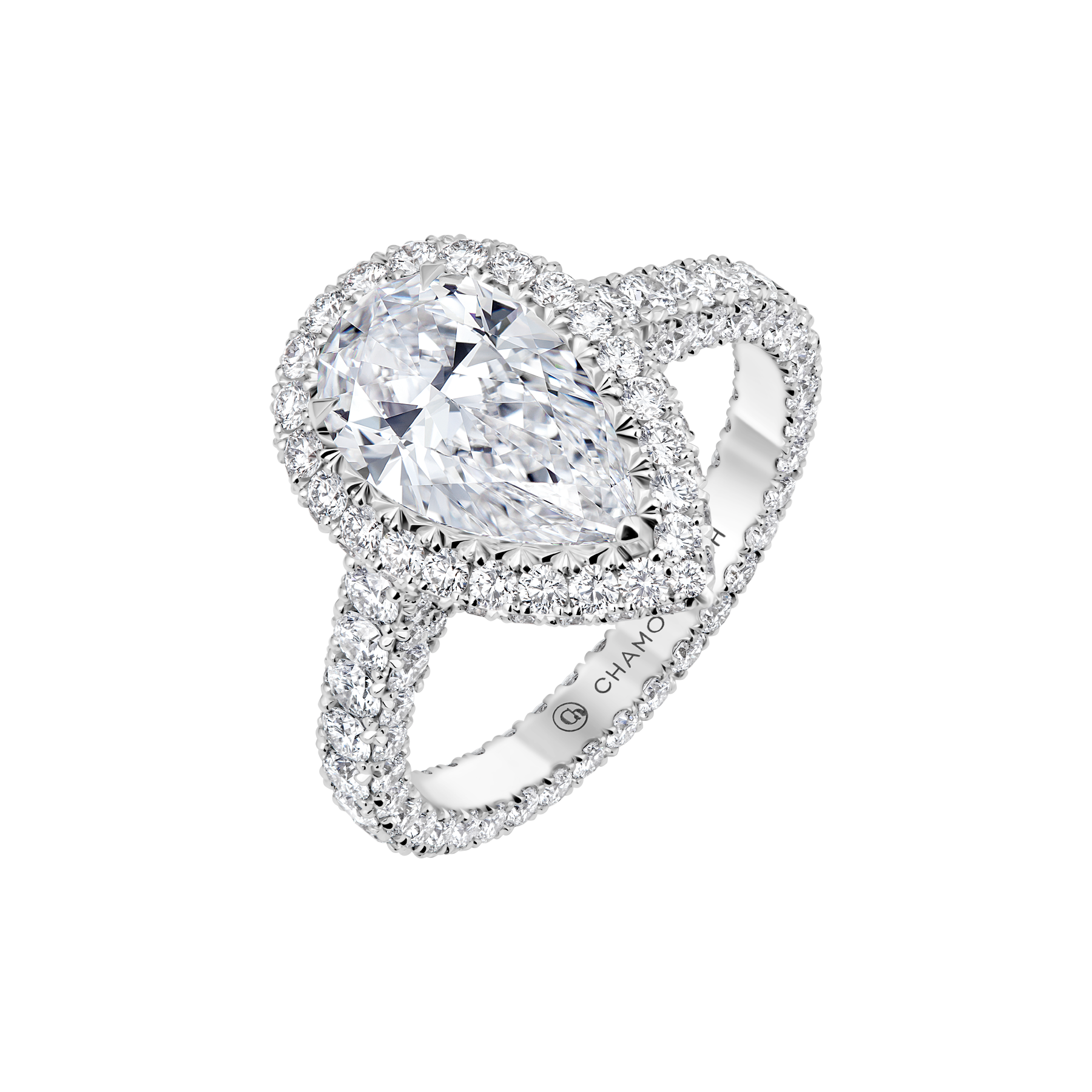 Кольцо с бриллиантами, белое золото