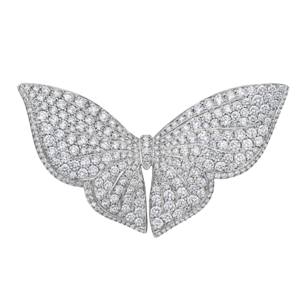 Брошь с бриллиантами, белое золото 1