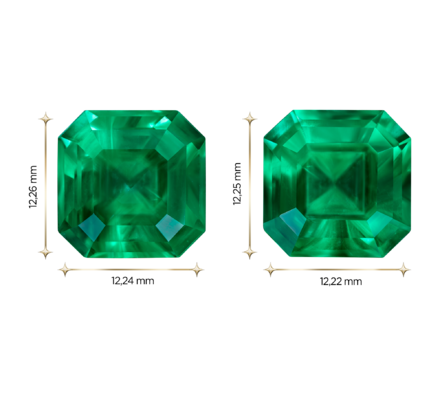 Сет из двух изумрудов Muzo Green, COLOMBIA, Октагон, 9,05ct /8,13ct 3