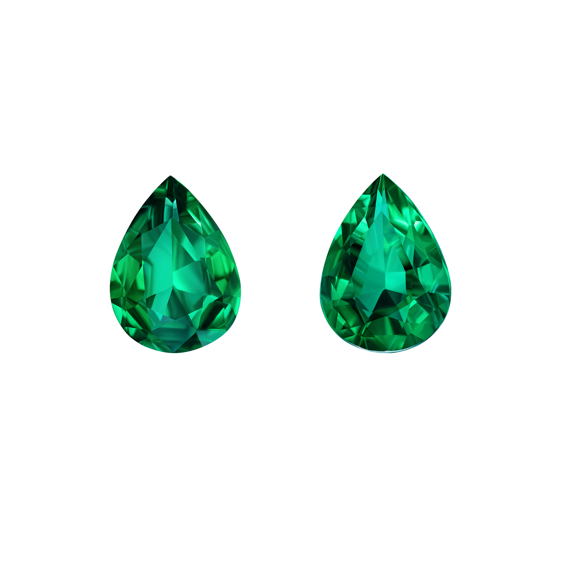 Сет из двух изумрудов ZAMBIA, Груша, 3,4ct /3,53ct