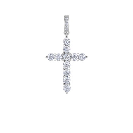 Подвес с бриллиантами, белое золото 1