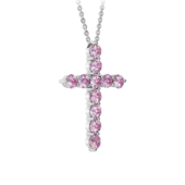 Колье с розовыми сапфирами, белое золото