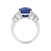 Кольцо с сапфиром и бриллиантами, белое золото