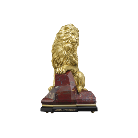 Настольная скульптура «Лев» с золочением 1