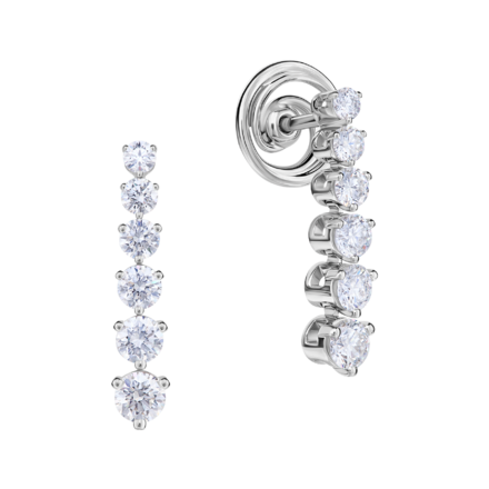 Пусеты с бриллиантами, белое золото 1