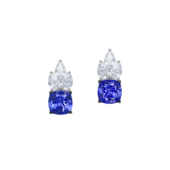 Серьги с танзанитами и бриллиантами, белое золото