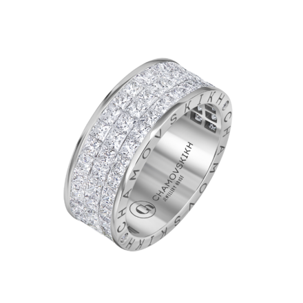 Кольцо с бриллиантами, белое золото 1