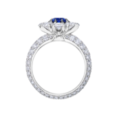 Кольцо с сапфиром и бриллиантами, белое золото