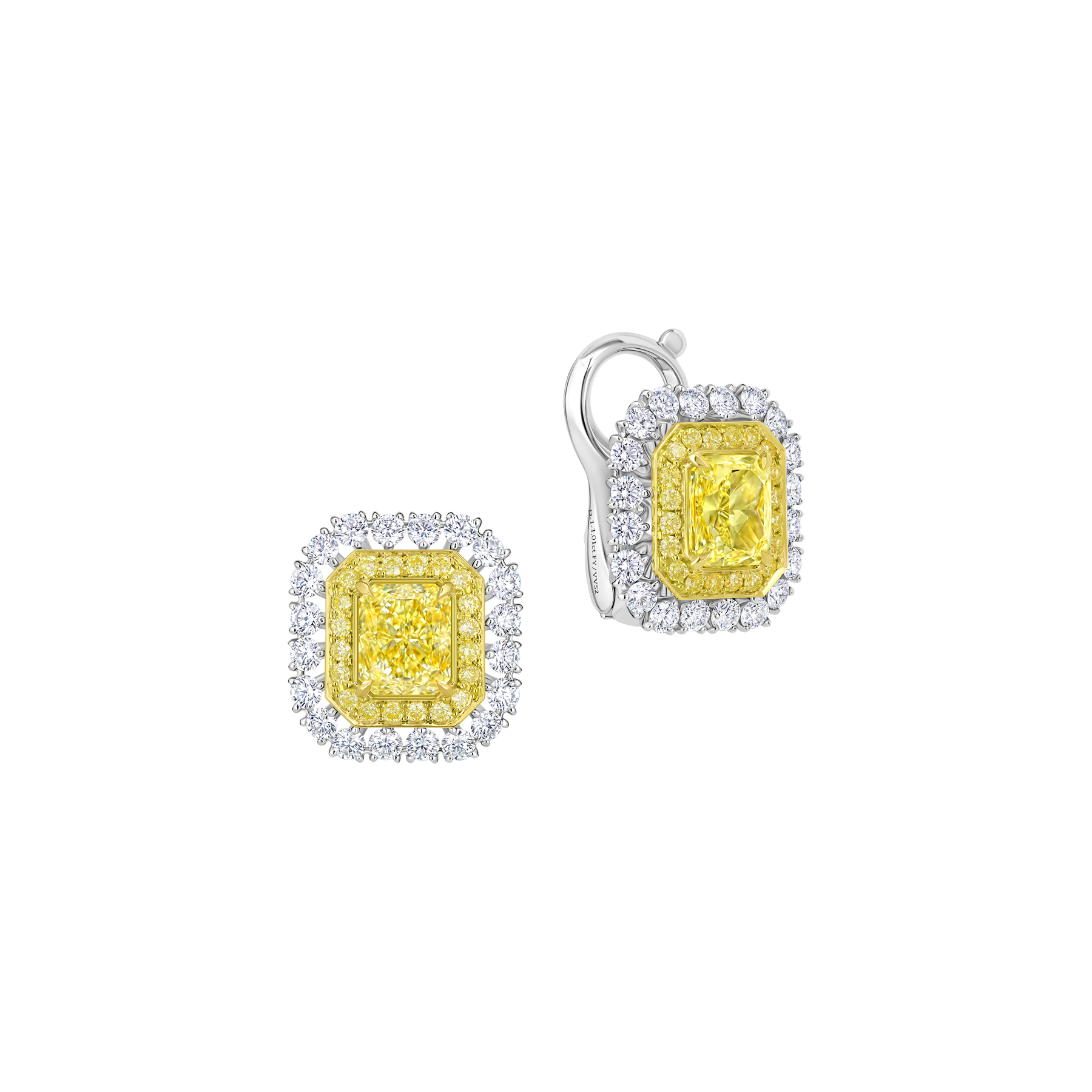 Серьги с бриллиантами, белое золото