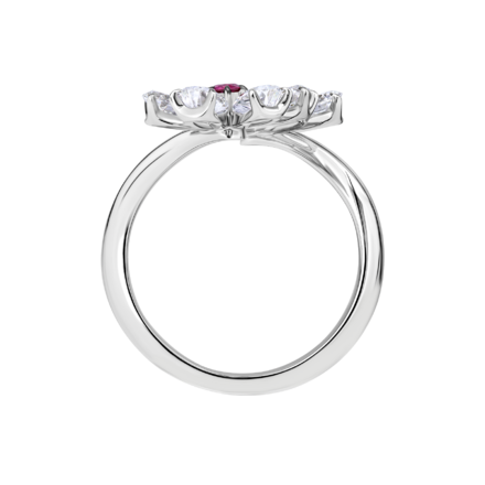 Кольцо с рубинами и бриллиантами, белое золото 3