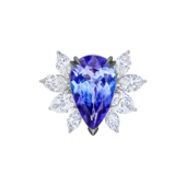 Кольцо с танзанитом и бриллиантами, белое золото