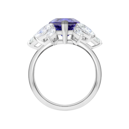 Кольцо с танзанитом и бриллиантами, белое золото 3
