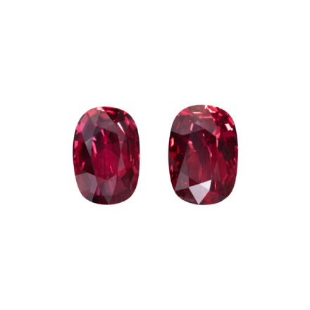 Сет из двух рубинов, MOZAMBIQUE, UNHEATED, Кушон, цвет Pigeon’s Blood, 3,05 ct/ 3,05 ct 1
