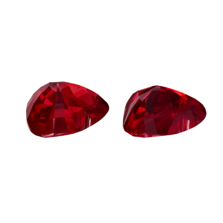 Сет из двух рубинов, MOZAMBIQUE, UNHEATED, Сердце, цвет Pigeon’s Blood, 4,02ct/ 4,02ct 2